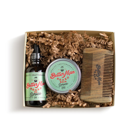 Better Man Beard Oil And Balm Kit Spruce Flavor