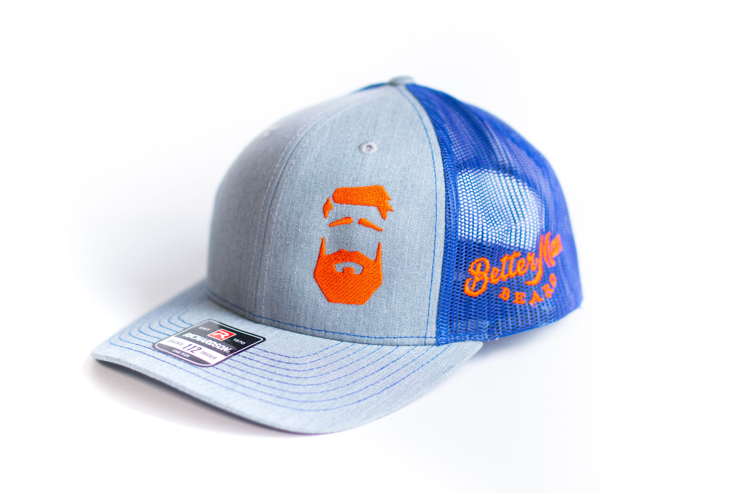 Better Man Beard Logo Hat Blue And Orange