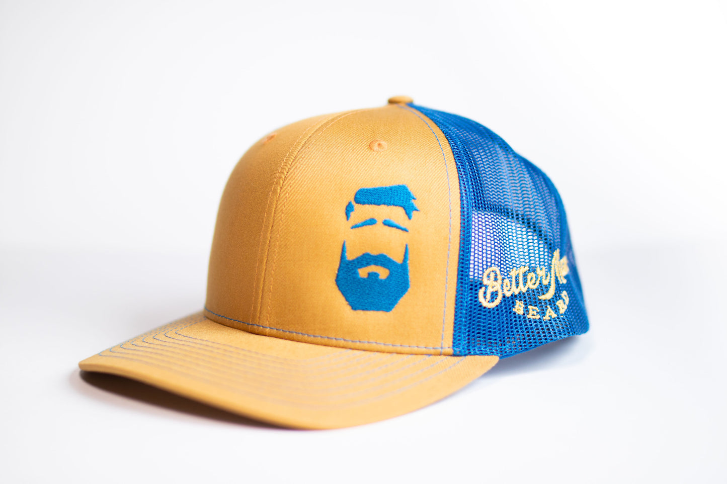 Better Man Beard Logo Hat Biscuit And True Blue