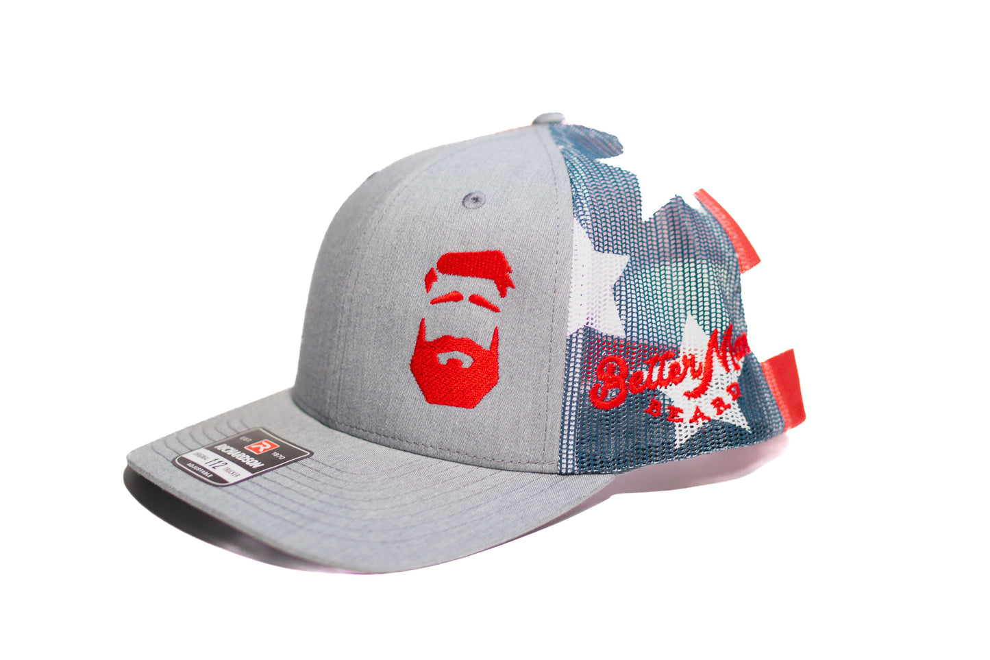 Better Man Beard Logo Hat Stars And Stripes